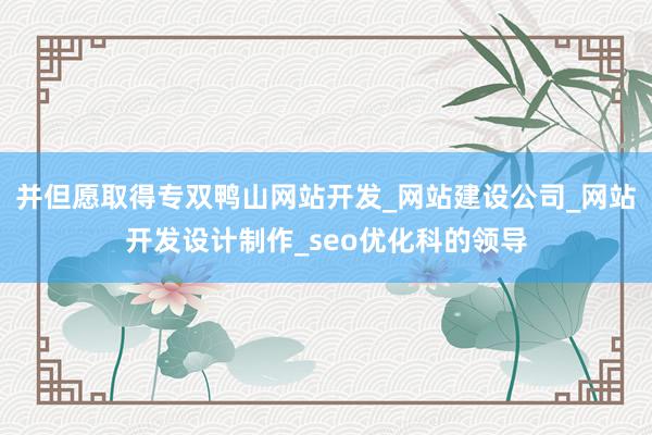并但愿取得专双鸭山网站开发_网站建设公司_网站开发设计制作_seo优化科的领导
