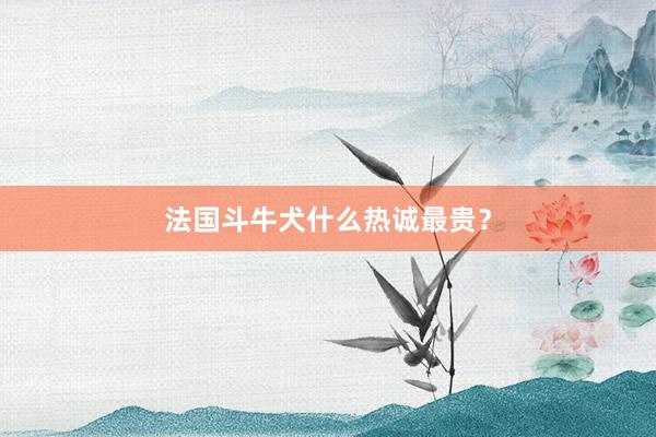 法国斗牛犬什么热诚最贵?